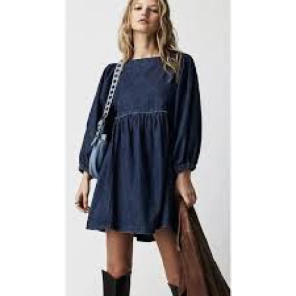 Free People Dresses & Skirts - Free People Get Obsessed Denim Dress